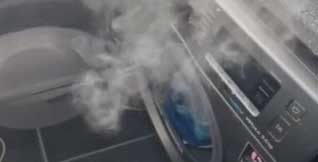 Burning smell from machine