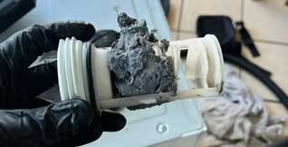 Clogged drain filters and hoses