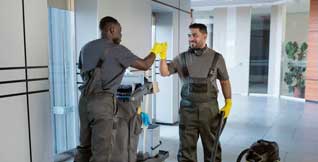 technicians following basic safety and hygiene